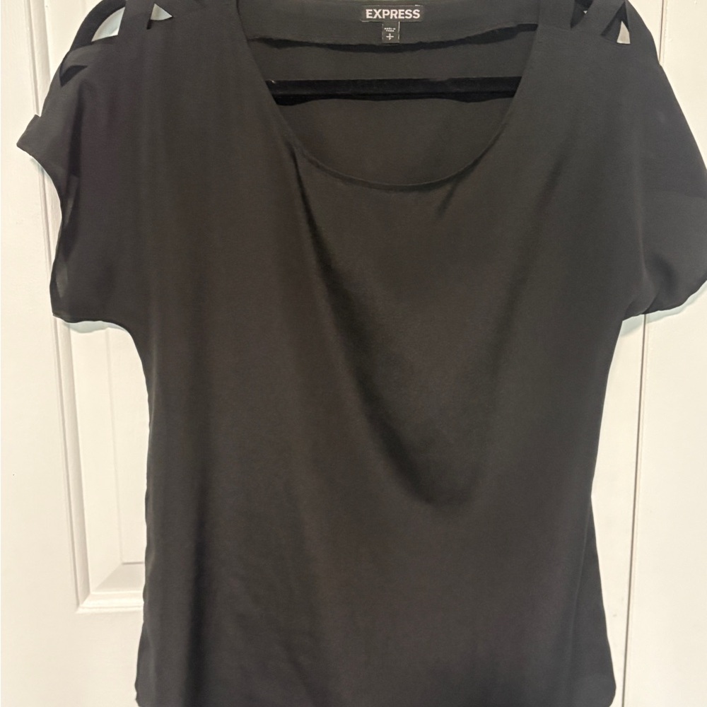 Express Women's Elegant Black Cutout Blouse